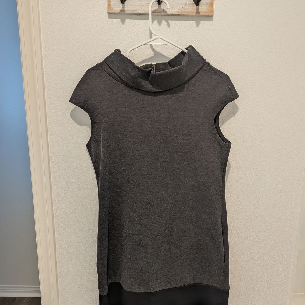 Gray Sleeveless Cowl Neck Dress